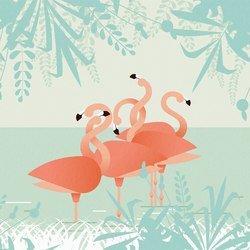 Flamingos | Wall coverings / wallpapers | LONDONART