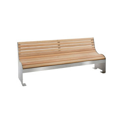 Brockes | Design Sitzbank BROCKES - Edelstahl geschliffen - Lärche geölt | Benches | Briefkasten Manufaktur