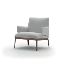 Hug Armchair - Low Backrest Version with walnut Canaletto details | Armchairs | ARFLEX