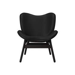 A Conversation Piece | low chair, dark oak, hope leather, brown | Poltrone | UMAGE